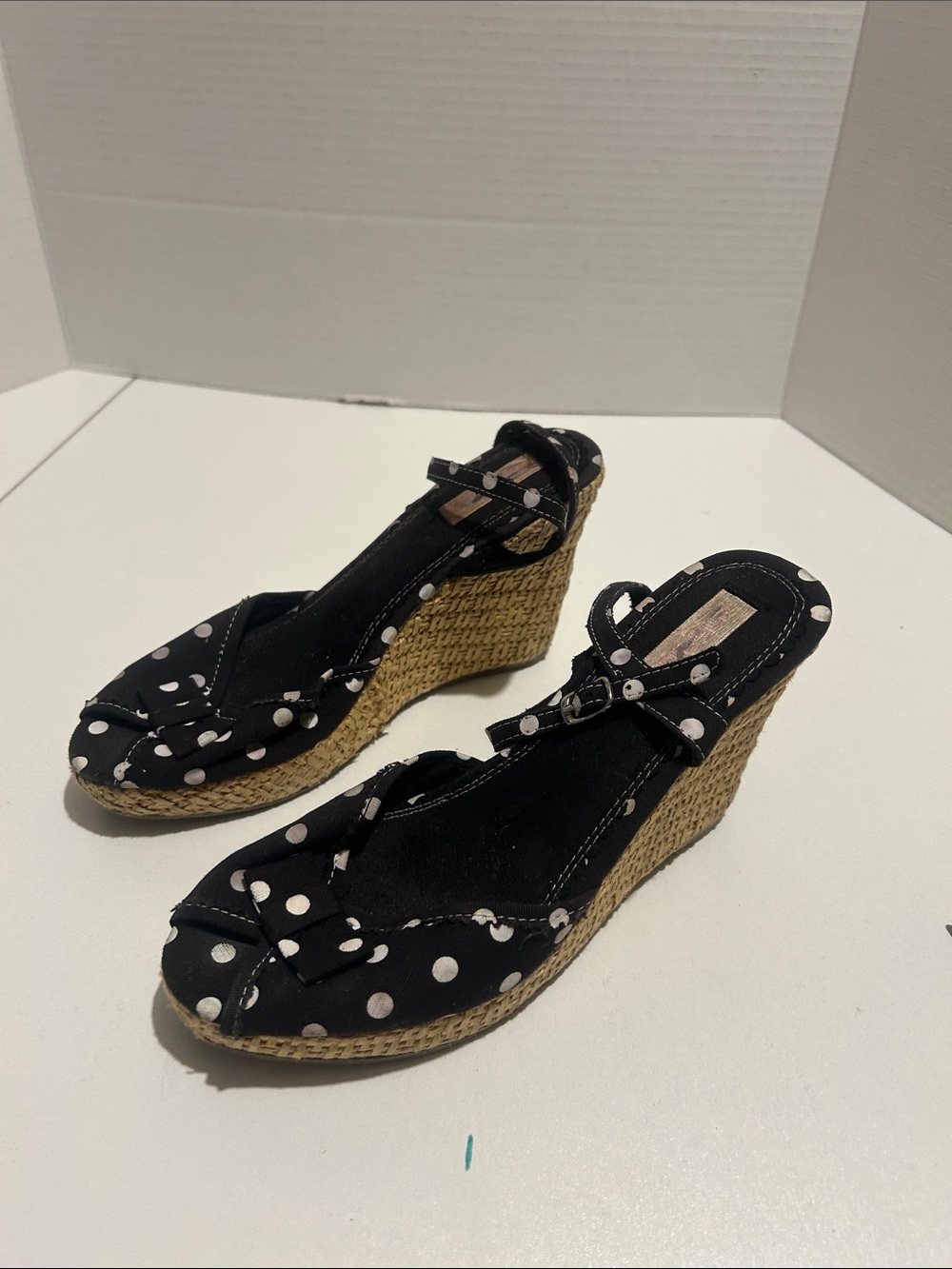 Black Polka Dot Xhilaration Wedge Sandals - Women's